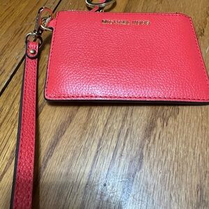 Michael Kors Coral Wristlet with Gold Accents